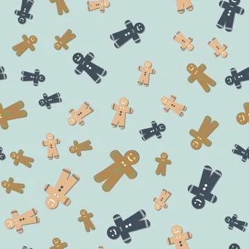 Christmas cookies pattern. Vector holiday template suitable for posters, cards Stock Illustration