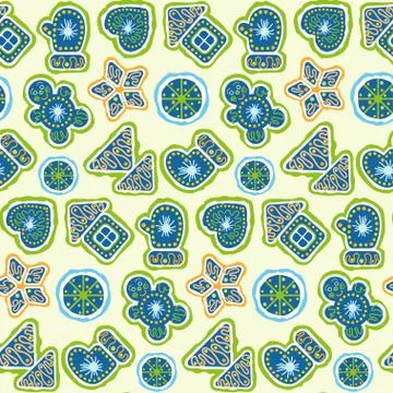Christmas Cookies Seamless Background Patterns Illustrazione stock