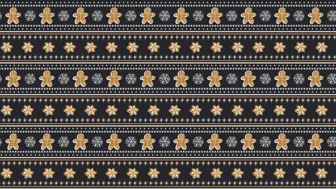 Christmas Cookies Striped Animated Pattern. Loop Geometric Bg Stock Footage 340238042