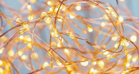 Christmas Copper Wire String LED Lights Fotos Stock