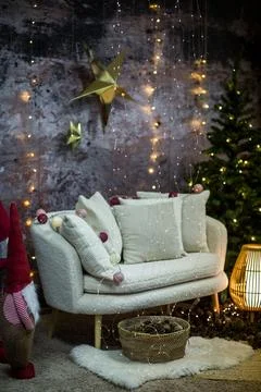 Christmas corner with decorations Stock Photos