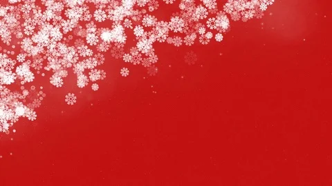 Christmas Corner Frame with Snowflakes on Red Background. Stock Footage 70027609