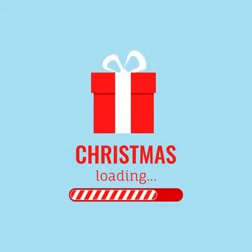 Christmas countdown bar and gift box on banner. Stock Illustration
