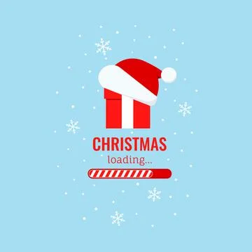 Christmas countdown bar with red gift and santa claus hat. Stock Illustration