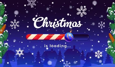 Christmas countdown loading bar with candy slider Stock Illustration