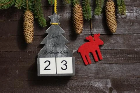 The christmas countdown with the text days until christmas Stock Photos