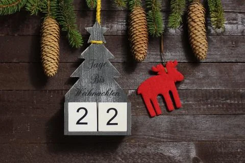 The christmas countdown with the text days until christmas Stock Photos