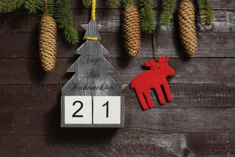 The christmas countdown with the text days until christmas Stock Photos