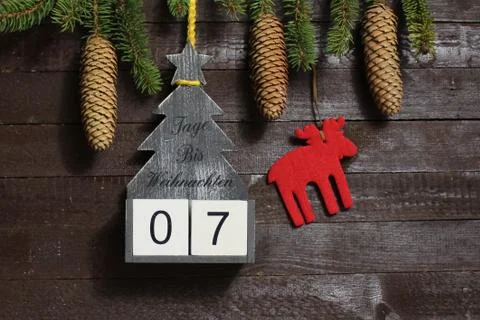 The christmas countdown with the text days until christmas Stock Photos
