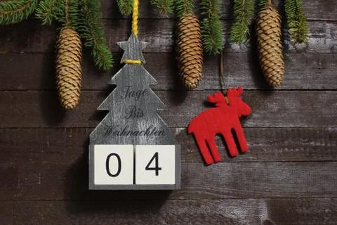The christmas countdown with the text days until christmas Stock Photos