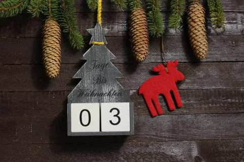 The christmas countdown with the text days until christmas Stock Photos