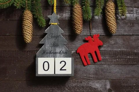 The christmas countdown with the text days until christmas Foto stock