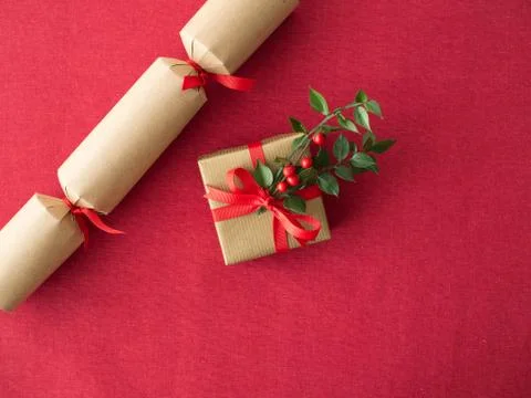 Christmas cracker and present Stock Photos