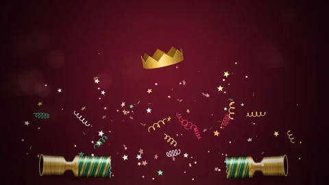 Christmas Cracker Pull and Snap Burst Holiday Celebration Animation Stock-Footage 347457568