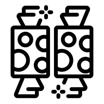 Christmas crackers exploding making festive noise icon Stock Illustration