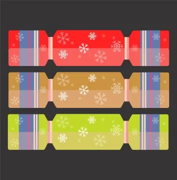 Christmas Crackers vector design on a dark background Stock Illustration