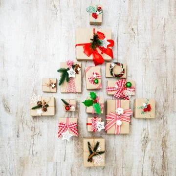 Christmas craft boxes Stock Photos