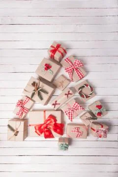 Christmas craft boxes Stock Photos