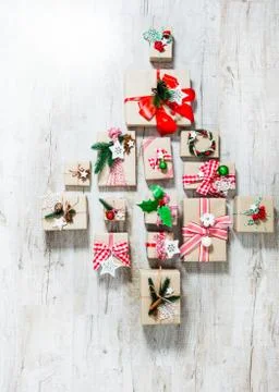 Christmas craft boxes Foto stock