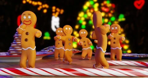 Christmas creative concept with gingerbread men Video stock 287920575