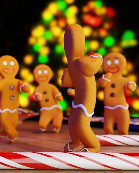 Christmas creative concept with gingerbread men Stock Footage 287921871