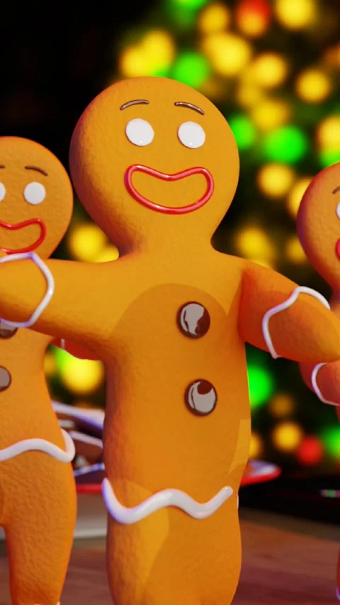 Christmas creative concept with gingerbread men Stock Footage 287923035