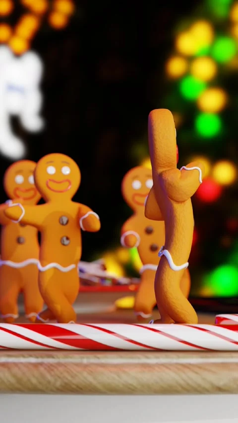 Christmas creative concept with gingerbread men Video stock 287923866