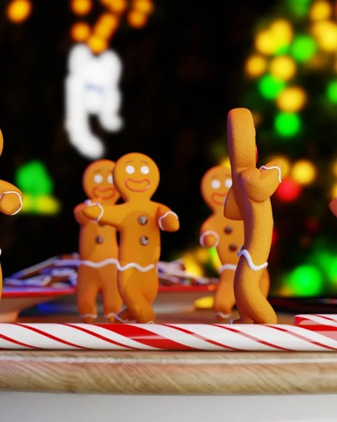 Christmas creative concept with gingerbread men Video stock 287924657