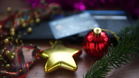 Christmas on credit. Stock Footage 322907812