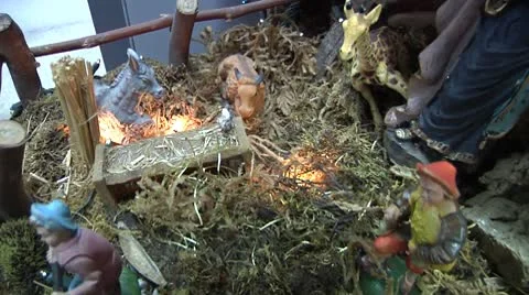 Christmas Crib display Stock Footage