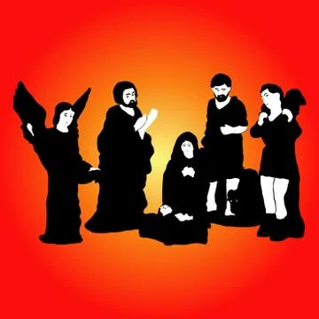Christmas crib Stock Illustration