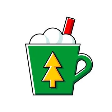 Christmas Cup of cocoa icon Stock Illustration