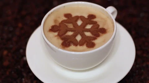Christmas Cup Of Coffee 04 Stock Footage 44252585