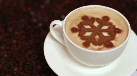 Christmas Cup Of Coffee 05 Stock Footage 44252335