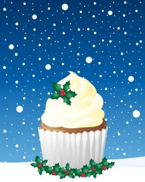 Christmas cupcake Stock Illustration