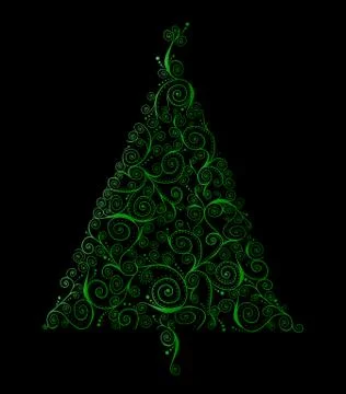 Christmas  curlicue tree Stock Illustration