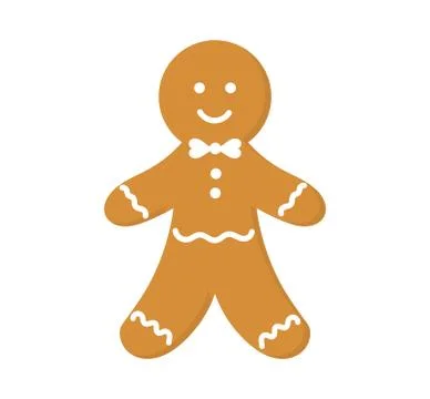 Christmas cute gingerbread cookie. Vector illustration. Stock Illustration