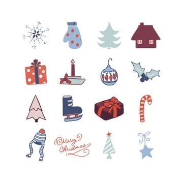 Christmas cute icon . Stock Illustration