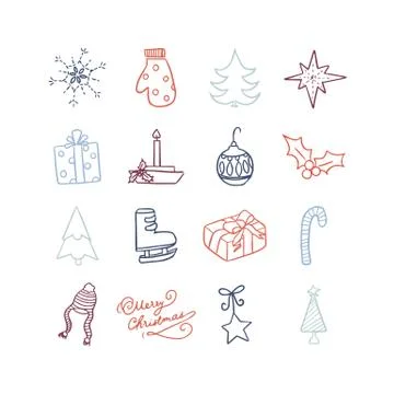 Christmas cute icon . Stock Illustration
