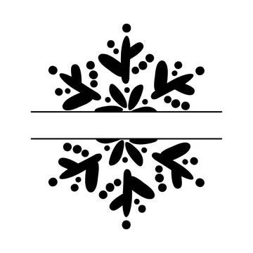 Christmas Cute Vector Hand drawn split vintage scandinavian snowflake. Xmas Stock-Illustration
