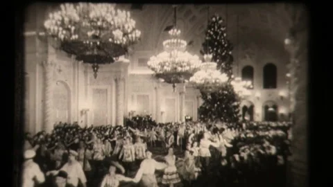 Christmas Dancing at Kremlin, USSR Soviet Union Russia Dancers Celebrate Holiday Stock Footage 130232092