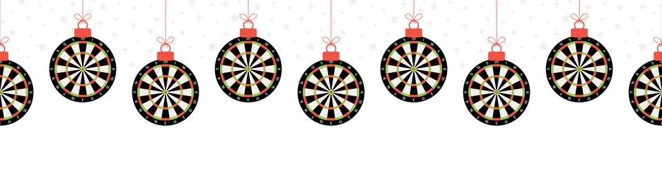 Christmas dart seamless horizontal pattern. Hang on a thread flat cartoon as  Stock Illustration