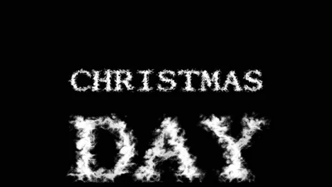 Christmas Day cloud text effect black isolated background Stock Footage 139637779