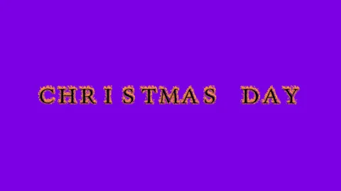 Christmas Day fire text effect violet background Stock Footage 136245574