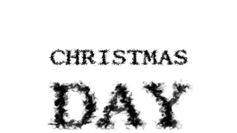 Christmas Day smoke text effect white isolated background Stock Footage 139624494