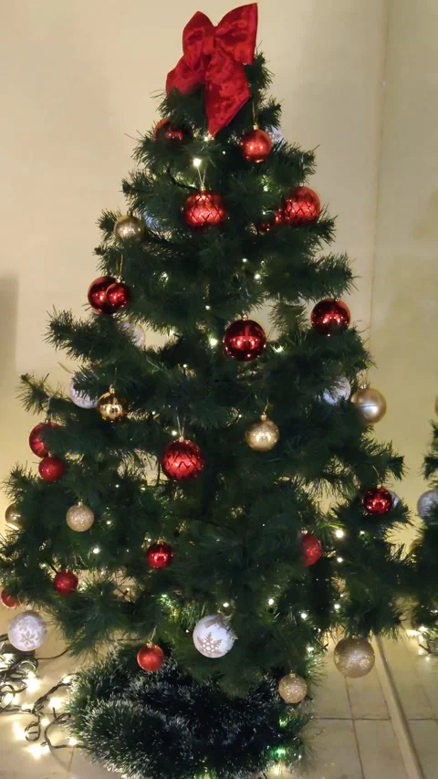 Christmas decor beautiful tree 스톡 동영상 322539481