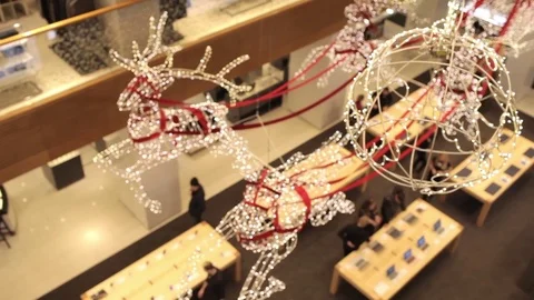 Christmas Decor in an Electronics Store Video stock 71509118