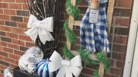 Christmas Decor Front Door 2 Stock Footage 166241061