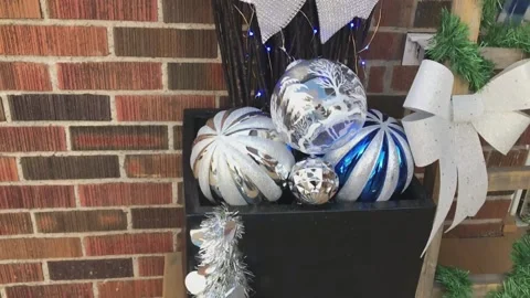 Christmas Decor Front Door Stock Footage 166241063