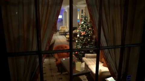 Christmas decor, interior. Christmas tree. Happy holidays. New year. Background Stock Footage 118587900